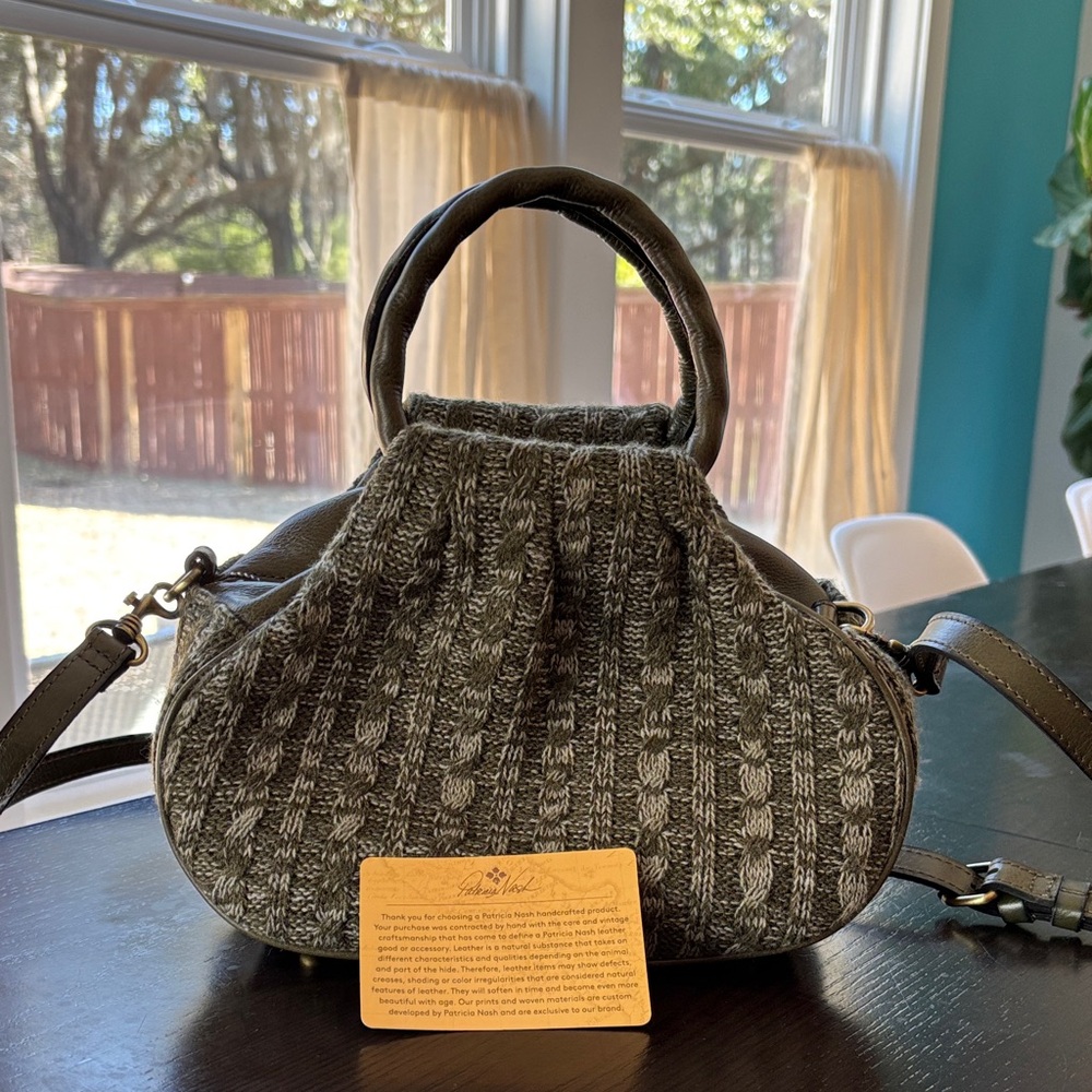 Patricia Nash Green Knit Crossbody Bag